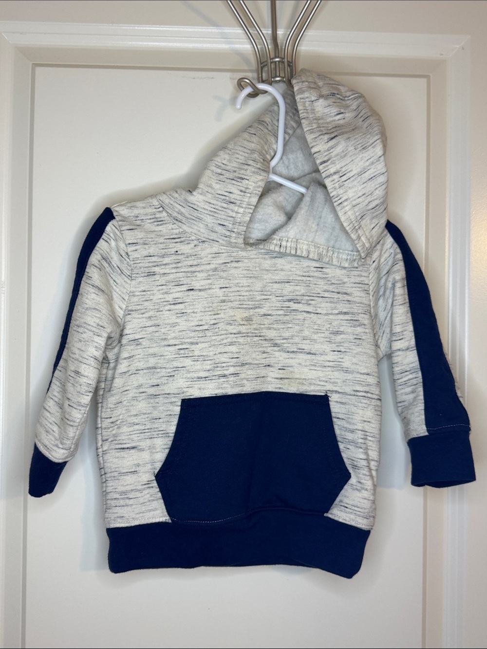 Cat & Jack Heather Gray and Navy Hooded Pullover